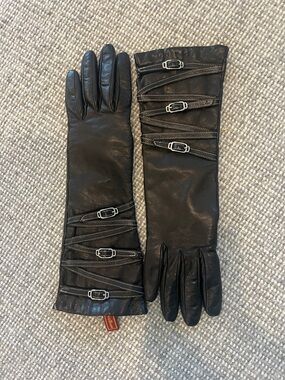 Cole Haan lblj leather gloves Sz 7.  Opera length